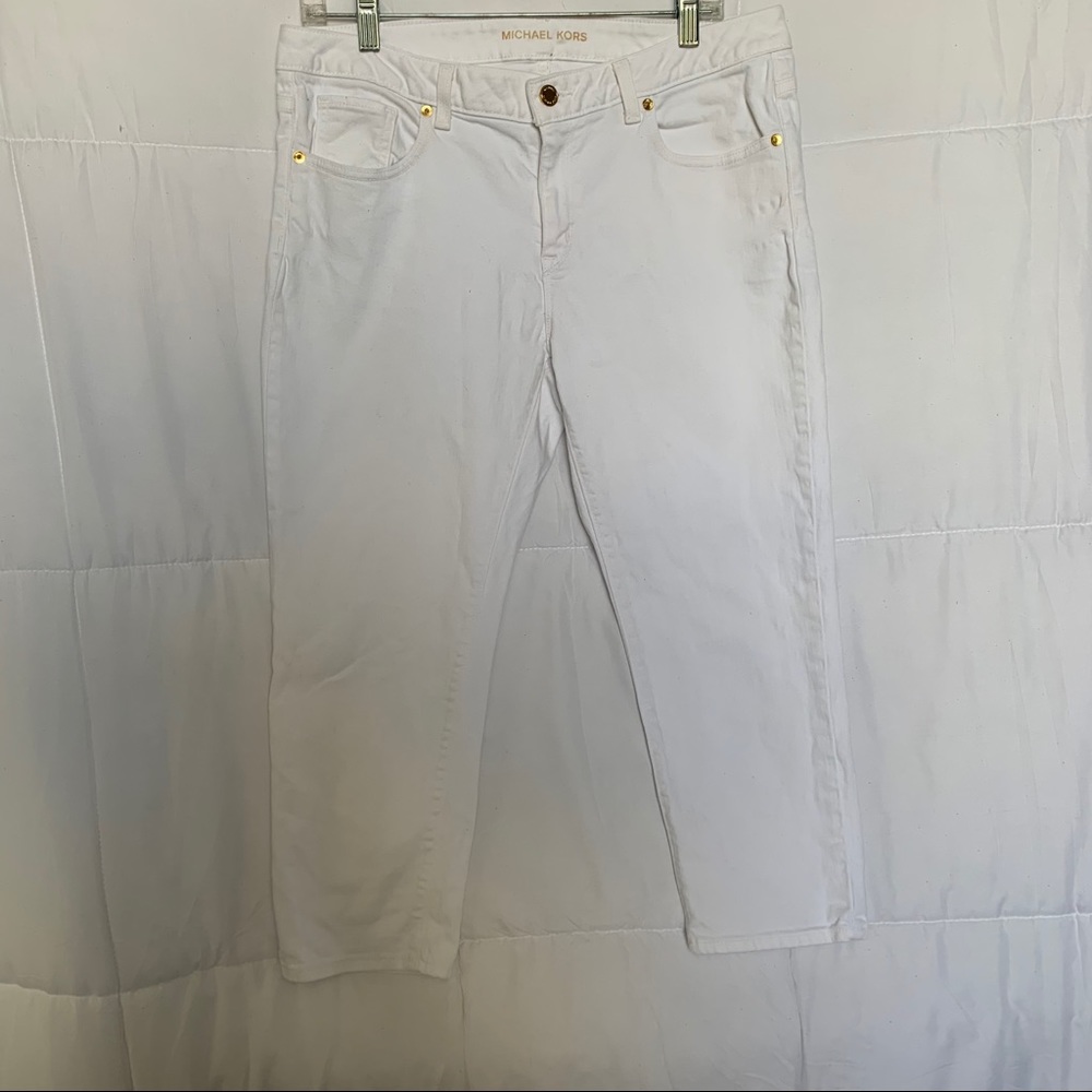 Michael Kors White Cropped Jeans, Sz. 12
